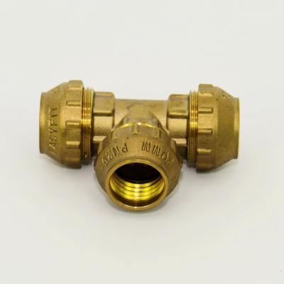 China free sample plumbing materials brass tee hdpe compression pipe fittings equal for sale