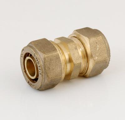 China Pex Pipe Fittings Double O-Ring Fittings Brass Copper Straight Nipple Compression Equal for sale