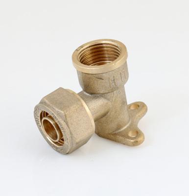 China Wallplate Brass Copper Elbow Connector O-Ring Pex Pipe Fittings Female Compression Equal for sale