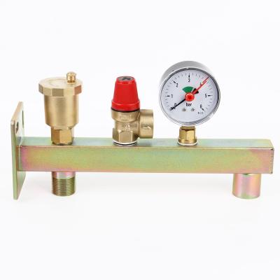 China ZHONGLIANG ZL-4022 Modern Brass Boiler Parts Safety Safety Valve With Pressure Gauge Safety Valve Group for sale