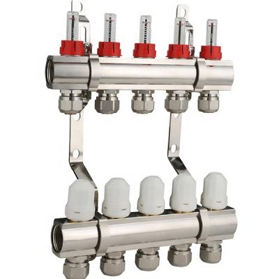 China Modern ZL-1125 Zhongliang Under Floor Heating Nickel Plating Water Flow Meter Various Brass Manifolds for sale