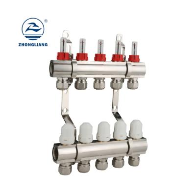 China ZL-1125 ZHONGLIANG 2-14 Modern Way Brass Water Manifold For Floor Heating for sale