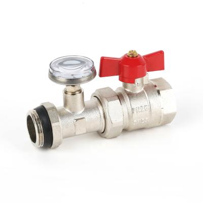 China Home Kitchen 2 Way Ball Valves With Thermometer Water Temperature Normal Manual Home Kitchen For Floor Heating for sale