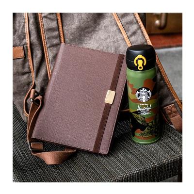 China Leather Hardcover Book PU Agenda 2022 Journal Printing Custom Notepad 6 Ring Binder Organizer Hardcover Planner Elastic Band Notebook for sale