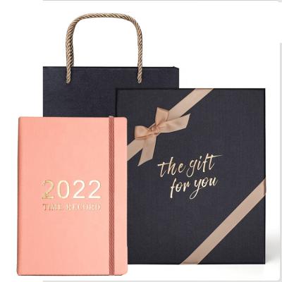 China Notebook with Rubber Band Gift Sets PU Leather Journals Handmade A5 Notebook Diary Agenda 2022 Embossed PU Notebook with Custom Diary Agenda 2022 box for sale