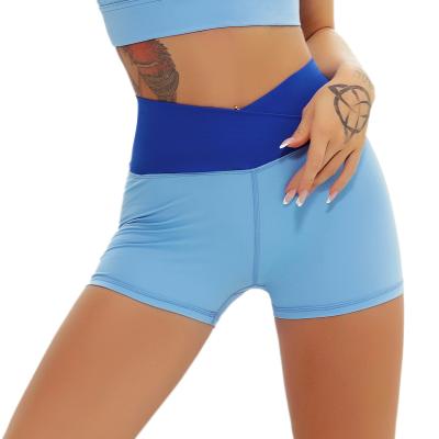 China Breathable Hot Selling Active Running And Wear Women Fitness Shorts High Waisted Yoga Shorts for sale