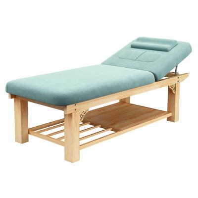 China Modern Wood Massage Bed For Facial Table Commercial Massage Furniture Salon Spa Furniture Massage Chair Bed Synthetic Leather for sale