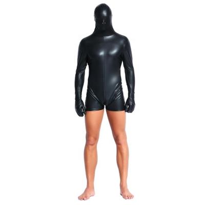 China Material that respects the environment and quality. Performance Leather Men's Sexy PoeticExist Nightclub Underwear Boxer Jumpsuit for sale