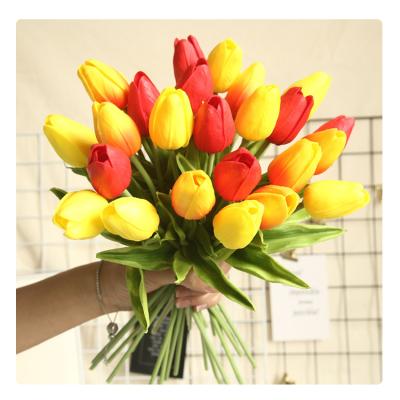 China Beautiful Mini Colorful Tulip Wedding Decor Tulip Silk Flower Artificial Flowers for Home Decor for sale