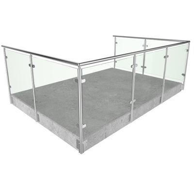 China Modern Aluminum Profile For Floor Support Panel Railing Glass Fence Clamp 10 Mm Glass Balustrade Post for sale