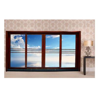 China Magnetic Screen Aluminum Window Designs Indian Style Aluminum Wood Color for sale