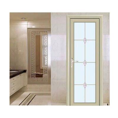 China Modern cheap price waterproof single casement door tempered bathroom toilet frosted glass aluminum swing doors for sale