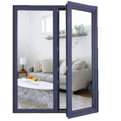 China Aluminum Sliding Windows And Doors Double Screen Magnetic Tempered Glass for sale