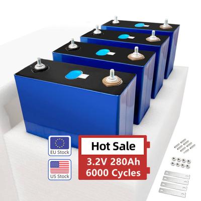 China New EU USA STOCK 3.2v 280Ah Lifepo4 Prismatic A-grade 6000 Battery 6000 Cycles LF280K EV Car Cells LFP Solar System Batteries LF280K for sale