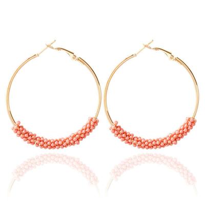 China BOHEMIA Thanks Daily Expo New Boho Jewelry Big Round Arete Gold Plated Fashion Hoop Earrings For Women Girls for sale