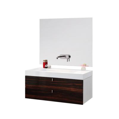 China 36 Inch Modern Bathroom Vanity White Wood Wall Mounted Cabinets With Custom Sink Top Mirrored for sale