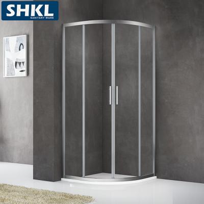 China Hardware Constructed of 1200mm Durable Aluminum Chrome Curved Tempered Glass 6mm Stainless Steel Framed Sliding Shower Doors for sale