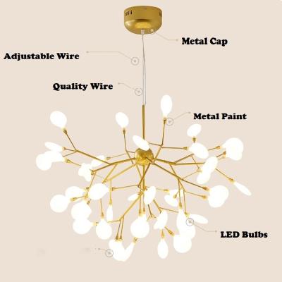 China 2022 New Bulbs 30-Lights 3 Color Chandelier Luxurious Remote Control Led Pendant Light for sale