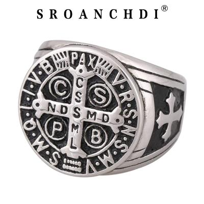 China The Other St Benedict Exorcism Stainless Steel Ring Ghost Hunter Rings Demon Protection For Men Rings For Men Titanium Steel for sale