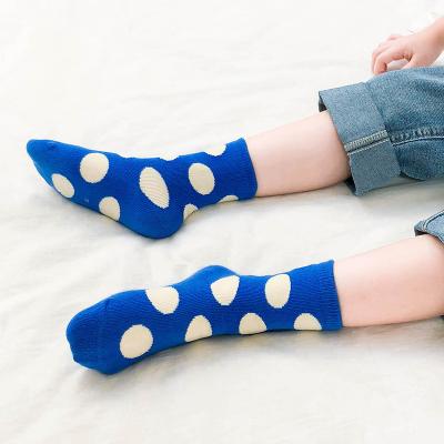 China Wholesale Fashion Bright Color Children's Big Polka Dot Socks Breathable Socks Combed Cotton Socks For Boys And Girls for sale