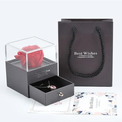 China Jewelry Package Weimei Valentine's Day With Jewelry Packaging Drawer Box To Send Girlfriend Necklace Set Box Customizable LOGO Wholesale for sale