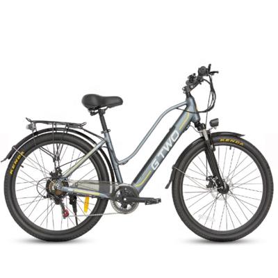 China Aluminum Alloy Amazon 2021 24/26 Inch 7 Speed ​​Lithium Battery Electric Bicycle City Urban E Bike For Adult for sale