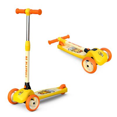 China New Handlebar Adjustable Height Kids Scooter With Flashing Light 1-3-6 Year Old Kids Roll Away Single Foot Car Three Wheel Sliding Kids Scooter for sale