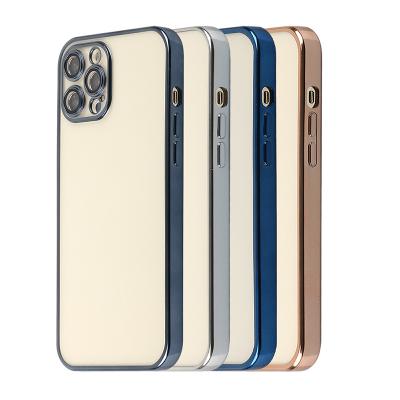 China Eco-friendly Hybrid TPU-100% Full Camera Protection Plating Soft Matte TPU Phone Cover For iPhone12promax for sale