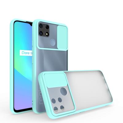 China 2021New Fashion.simple design Matte Skin Sliding window phone case for Realme C25 C21 C20 push window back case for sale