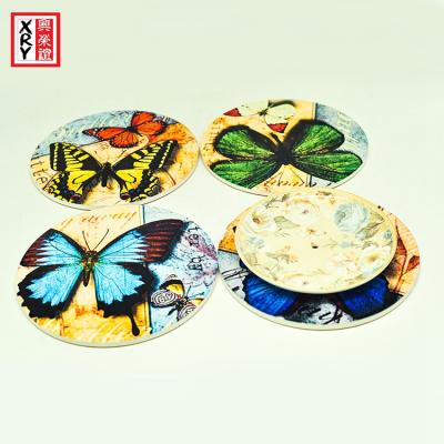 China Durable Luxurious Ceramic Cheap Custom Simple Round Coaster for sale