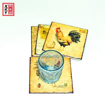 China Viable Size 10*10cm Square Ceramic Coffee Coaster Drinks Coaster Souvenir Coaster for sale