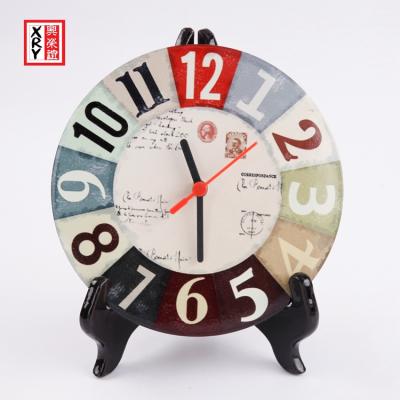 China Promotion Minimalist Ceramic Sublimation Souvenir Desk Clock for sale