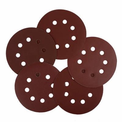 China Orbital Sanding Wood Sander Sandpaper Hook Loop Metal Disc 5Inch 40-1000 Round Sanding Discs Abrasive Dust for sale