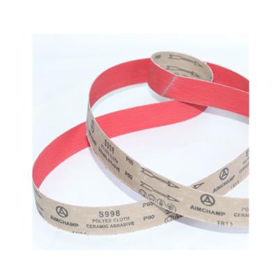 China Ceramic Grinding Belt Emery Cloth Sanding Belts Metal/Wood/Abrasive Cloth 36x60 Electronics Aimchamp Abrasives for sale