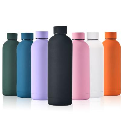 China Viable in Stock Custom Logo Double Wall Vacuum Insulated Bottles Small Small Mouth 350ML 750ML Stainless Steel Bottled Water Bottle for sale