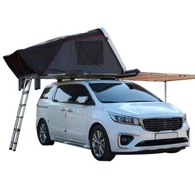 China Camouflage / Field Game China Manufacture Outdoor Camping Trailer 4*4 Shell Rooftop Tent With Telescopic Hard Ladder for sale