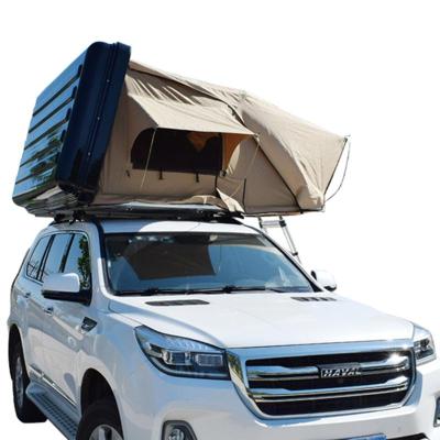 China Camouflage/Field Game 4WD Roof Top Tent Hard Shell Car Truck Roof Top Tent Aluminum Telescopic Step Ladder for Camping and Traveling for sale