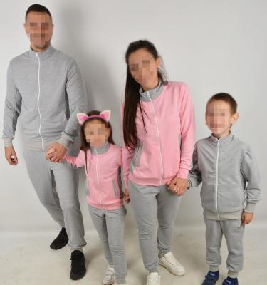 China Breathable Winter Family Matching Outfits Zipper Up Half Neck Casual Soft Panties Tight Fit Sweatshirt For Kid Parent Loungewear for sale