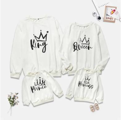 China Customization Breathable High Quality Family Outfits Elastic Band Sweater Solid Color O Neck Casual Matching Sets For Family Sweatshirt for sale