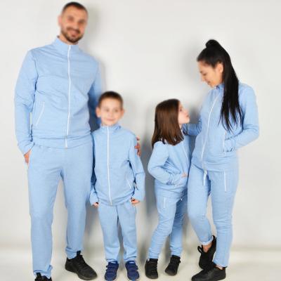 China QUICK DRY Plus Size Sports Wear Family Matching Outfits Zip Jacket Zipper Pocket Joggers 2 Piece Pants Outfits Mom Son Dad & Me Outfits for sale