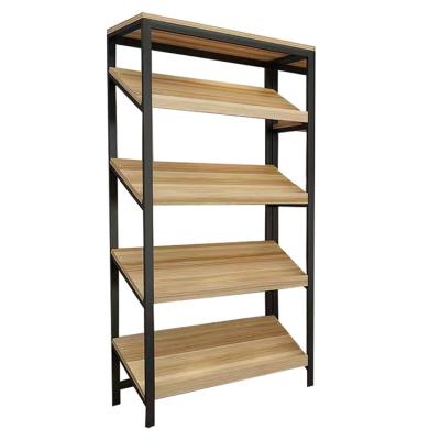 China Wine and liquor store double-sided wooden rack supermarket display wooden wine rack shelf for supermarket for sale