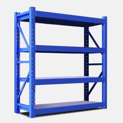 China Industrial Boltless Warehouse Floor Corrosion Protection 4 Storage Rack Heavy Duty Metal Shelf for sale