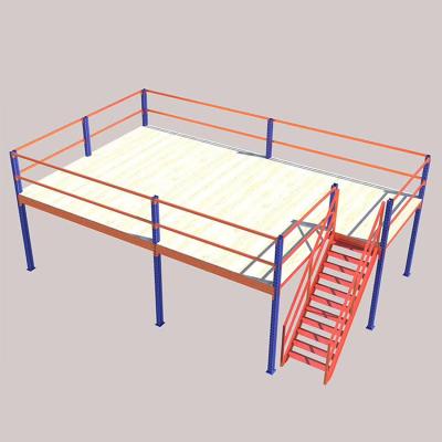 China Storage Mezzanine Floor Corrosion Protection Customized Rack Loft Warehouse Steel Racking System for sale