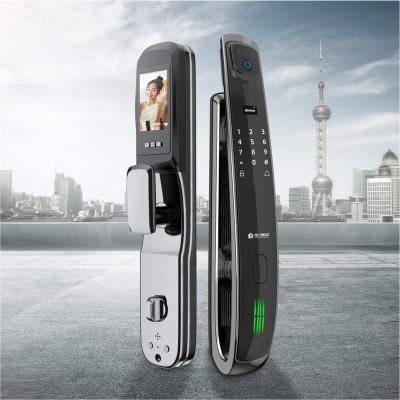 China 99Fingerprints JIXIN 3D Face Unlock Alarm Lock Fingerprint Lock Smart Door Lock With Camera for sale