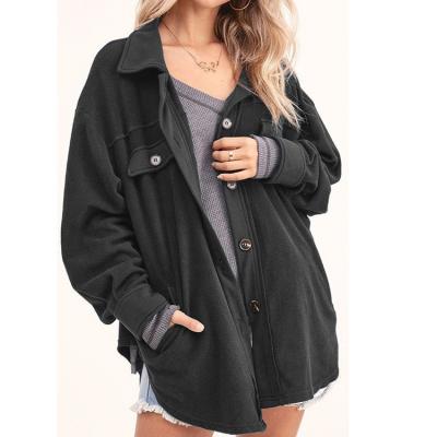 China Anti-Wrinkle Custom Turn Collar Women's Coats Down Jackets Long Casual Fleece Coat Winter Women's Coats for sale