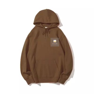 China Custom Plain Anti-pilling Plus Size Mens Hoodies Brown Sheath Long Cotton Men Pullover Hoodies for sale