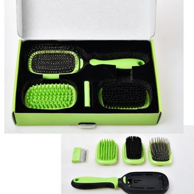 China New Design Sustainable 5 In 1 Pet Grooming Kit For Dogs And Cats Double Side Pet Grooming Brush Detachable Pet Brush for sale