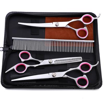 China Wholesale Viable 4 Piece Professional Dog Cat Grooming Scissors Set Stainless Steel Kit for sale