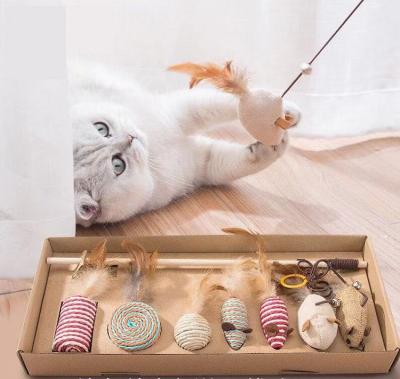 China Manufacturer Hot Selling Interactive Cat Toy Set 7 Pcs Viable Mouse Toy Gift Box For Best Cat Toy Ever for sale