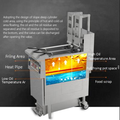 China Electric Commercial Fast Food Pressure Potato Chips Snacks Food Chicken Frying Machine Double tank for sale